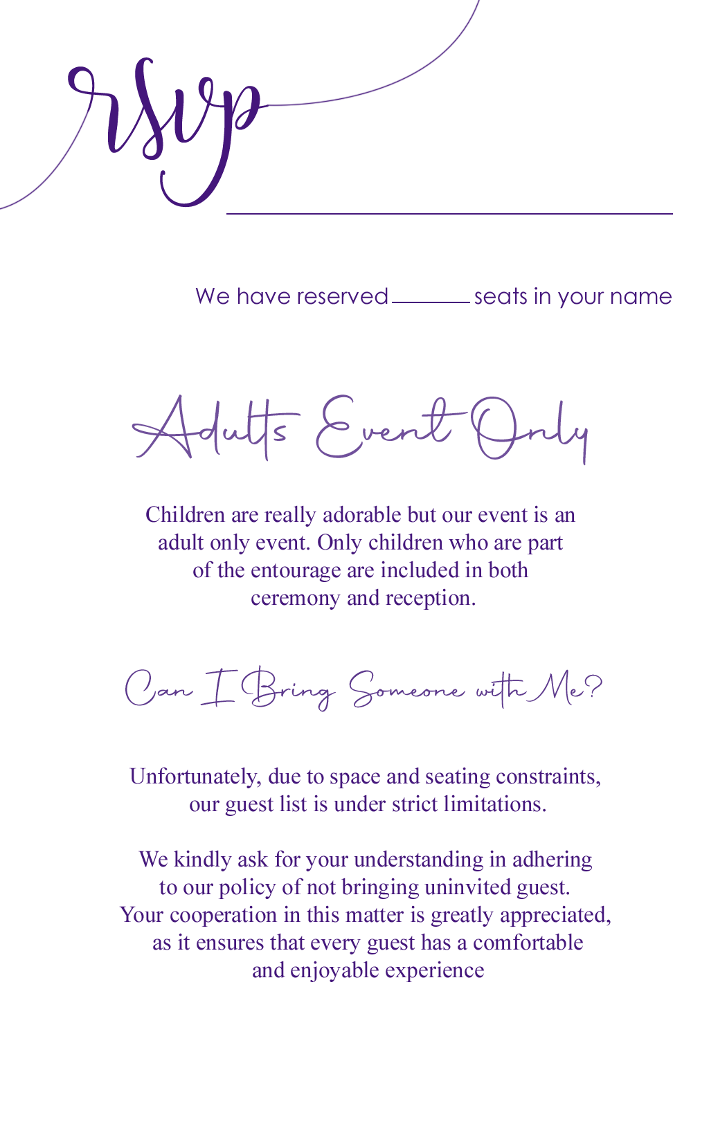 rsvp details